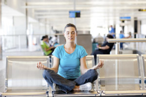 Yoga on airport